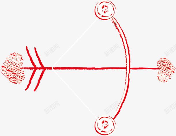 红白相间的爱心射箭png免抠素材_新图网 https://ixintu.com 爱心射箭 红白相间 红白相间的爱心射箭