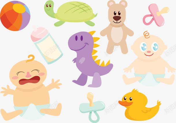 可爱儿童主题形png免抠素材_新图网 https://ixintu.com 可爱 婴儿哭 孩子 玩具