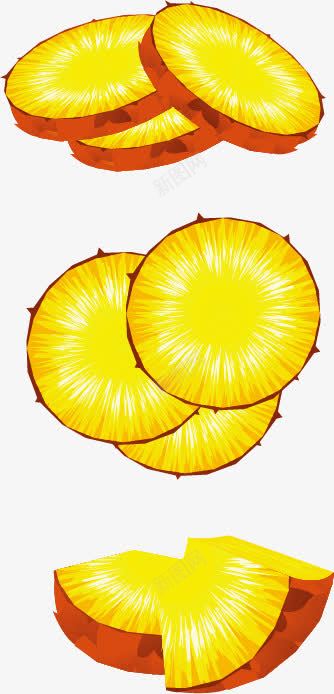 菠萝矢量图ai免抠素材_新图网 https://ixintu.com 切片 手绘 菠萝 黄色 矢量图