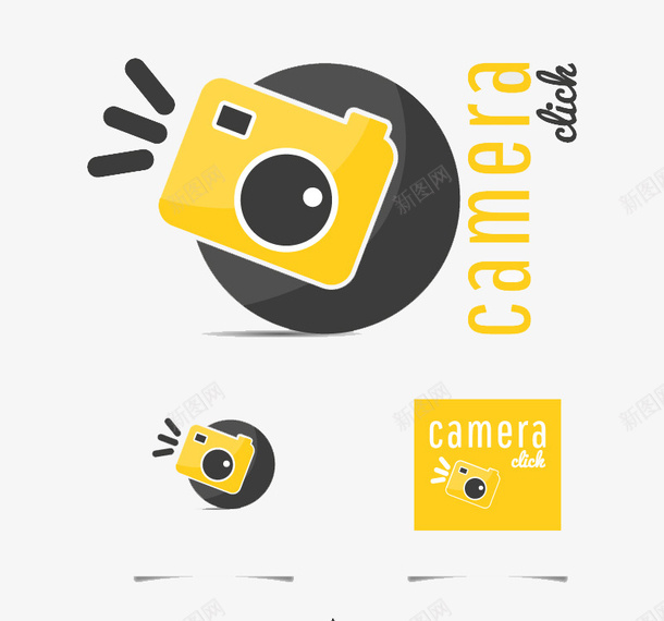 黄色相机图标矢量图ai_新图网 https://ixintu.com 相机 相机图标 黄色 矢量图