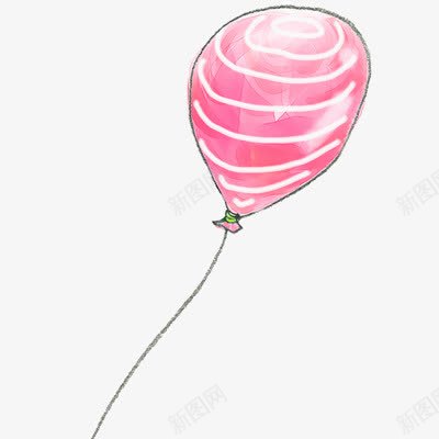 粉色气球卡通手绘png免抠素材_新图网 https://ixintu.com 卡通 气球 白圈气球 粉色 装饰物