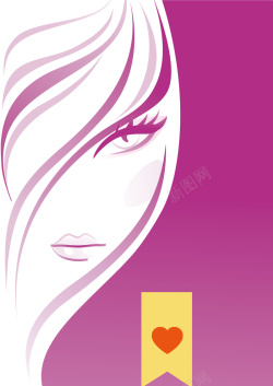美发沙龙海报设计紫色渐变卡通插画美发沙龙海报背景矢量图高清图片