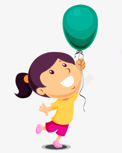 玩气球的小女孩素材