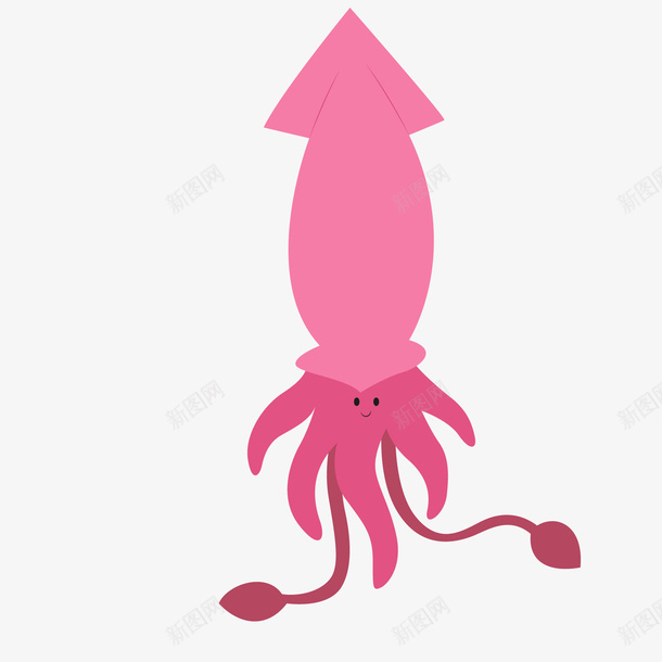 粉红色的乌贼动物矢量图ai免抠素材_新图网 https://ixintu.com 乌贼 卡通 扁平化 海洋动物 粉红色 矢量图