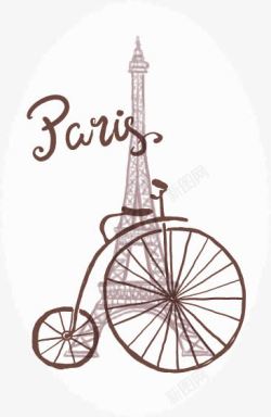 巴黎花纹铁塔矢量图高清图片