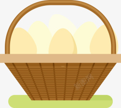 一篮子鸡蛋一篮子农家土鸡蛋矢量图高清图片