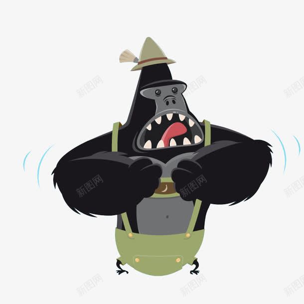 黑猩猩png免抠素材_新图网 https://ixintu.com 动物 卡通 捶胸 黑猩猩