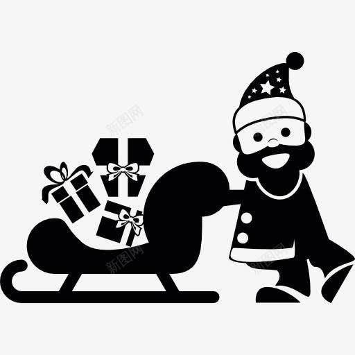 圣诞老人和他的雪橇装满礼物图标png_新图网 https://ixintu.com 人 传统 圣诞 圣诞老人 圣诞节 性格 礼物 运输 雪橇