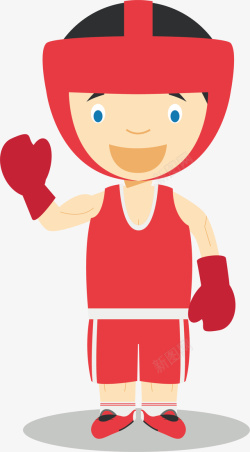 红色运动衣跆拳道运动员矢量图高清图片