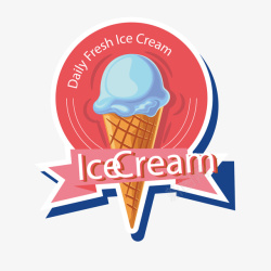 冰淇淋标签矢量图素材