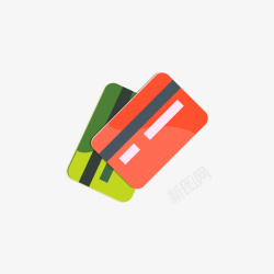 红绿色的银行卡矢量图素材