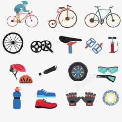 自行车运动各配件素材