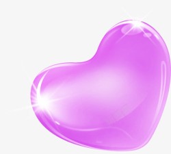 珠光紫色爱心七夕素材