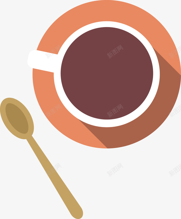 一杯褐色咖啡与勺子矢量图eps免抠素材_新图网 https://ixintu.com 一个勺子 勺子 咖啡PNG 矢量勺子 褐色 褐色咖啡 矢量图