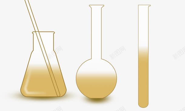 手绘烧瓶试管psd免抠素材_新图网 https://ixintu.com 化学实验 实验用具 容器 手绘烧瓶 试管