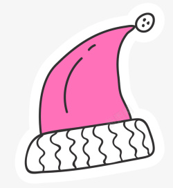 粉色简笔圣诞帽简图素材