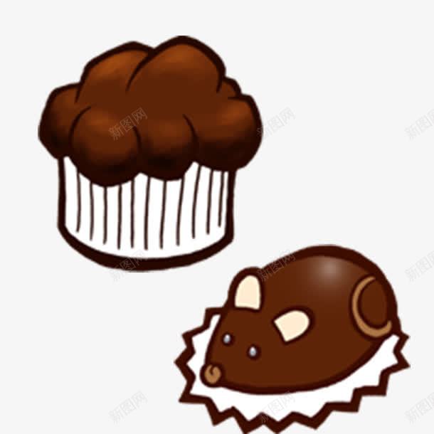 巧克力小蛋糕png免抠素材_新图网 https://ixintu.com 儿童节卡通素材 手绘素材 手绘蛋糕