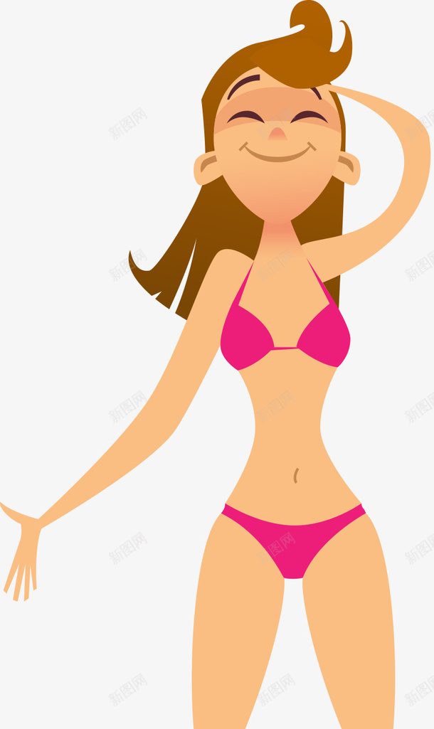 比基尼女孩png免抠素材_新图网 https://ixintu.com 一个 内衣 内裤 卡通 女孩 手绘 比基尼 粉红色