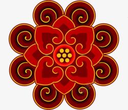 红色古典中国风花纹中秋素材