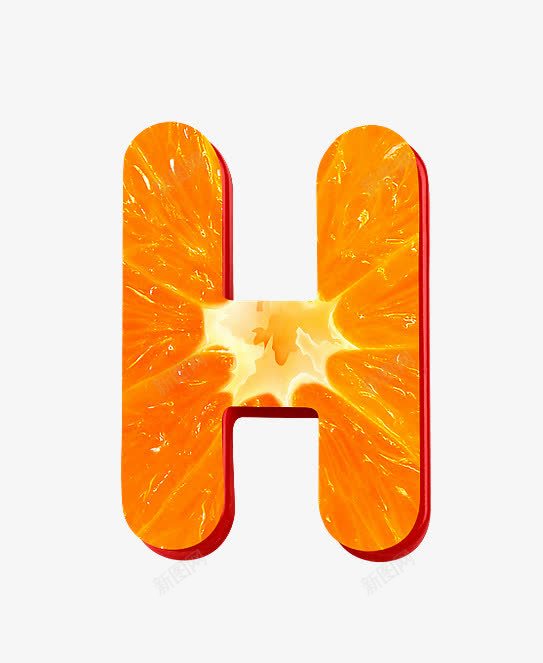橙子字母hpng免抠素材_新图网 https://ixintu.com 创意数字 橙子字母数字 水果