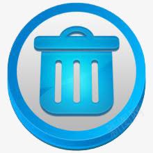 垃圾图案图标png_新图网 https://ixintu.com 回收 圆形 垃圾桶标志 蓝色