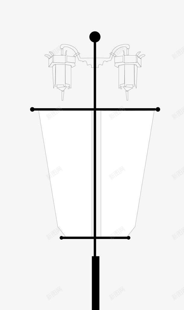路灯及道旗矢量图eps免抠素材_新图网 https://ixintu.com 欧式 路灯 道旗 矢量图