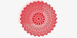 红色圆形边框纹理装饰图素材