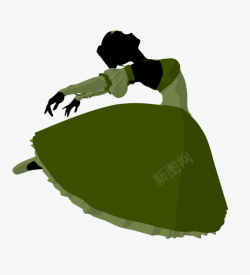 舞裙绿色手绘舞裙高清图片