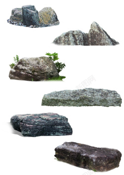 免抠石头素材石头景观装饰效果高清图片