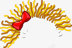 手绘黄色头发矢量图素材