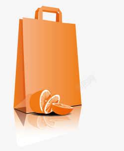 橙色信件袋橙子手提袋矢量图高清图片