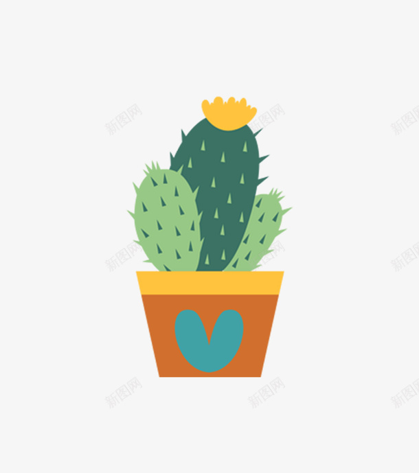 一盆植物png免抠素材_新图网 https://ixintu.com png图形 png装饰 仙人掌 手绘 植物 装饰