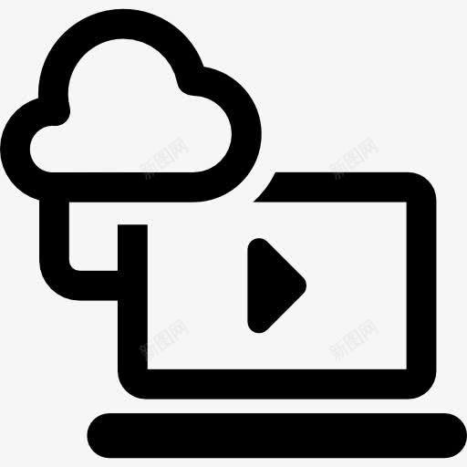云视频图标png_新图网 https://ixintu.com 云 云存储 云计算 视频技术 视频播放器 连接