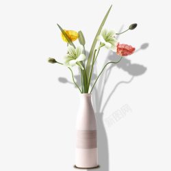 手绘白色瓷器花朵素材