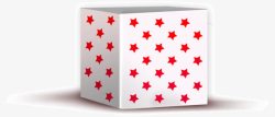 红色五角星正方体纸盒素材