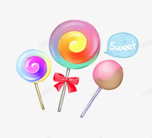 甜甜的棒棒糖png免抠素材_新图网 https://ixintu.com 卡通 可爱的 棒棒糖 甜甜的 红色的 装饰