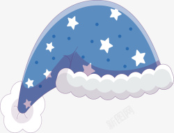 星星帽星星装饰的圣诞帽矢量图高清图片
