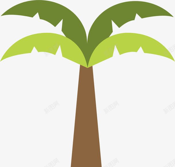 绿色椰子树卡通图案png免抠素材_新图网 https://ixintu.com 卡通 图案 椰子树 绿色