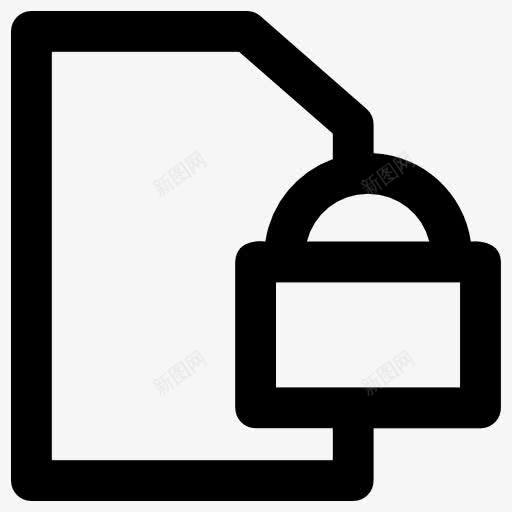 文件图标png_新图网 https://ixintu.com 安全 挂锁 文件 档案 隐私