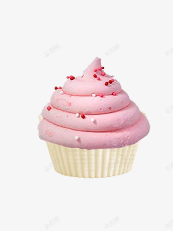 一个小蛋糕png免抠素材_新图网 https://ixintu.com 实物 粉色 装饰 食物
