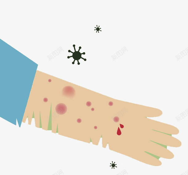 细菌手臂png免抠素材_新图网 https://ixintu.com 卡通手绘 手臂 水彩画 细菌手臂 胳膊 装饰图案
