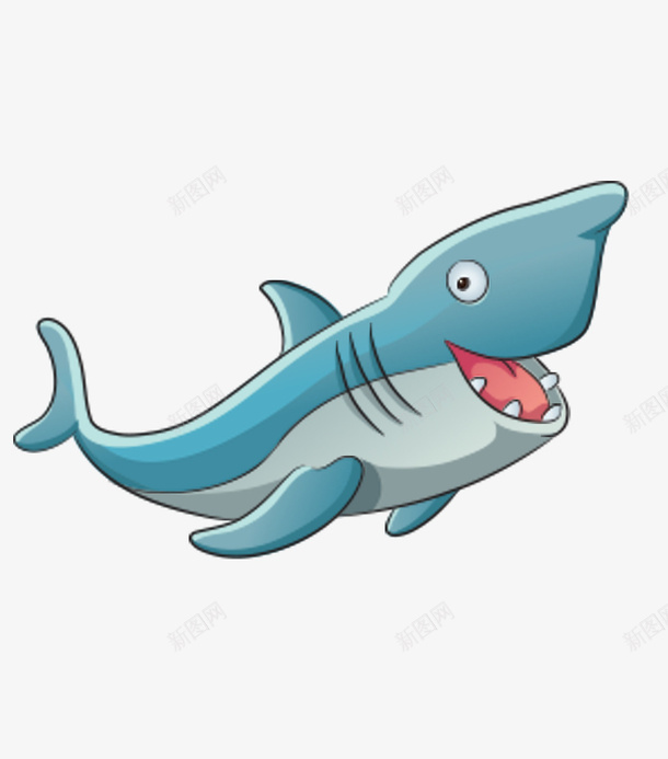 卡通大鲨鱼png免抠素材_新图网 https://ixintu.com 卡通 海洋生物 鲨鱼