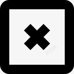 程式化的符号删除方形按钮图标高清图片