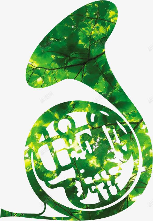 绿色创意树叶乐器png免抠素材_新图网 https://ixintu.com 乐器 创意 树叶 绿色