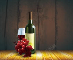红酒木纹背景精美葡萄酒和木纹背景背景矢量图高清图片