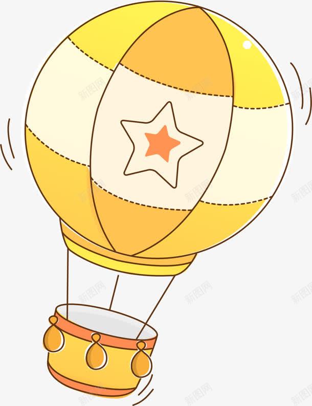 卡通创意黄色热气球装饰元素png免抠素材_新图网 https://ixintu.com 元素 创意 卡通 热气球 装饰 黄色