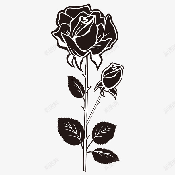 一支玫瑰花png免抠素材_新图网 https://ixintu.com PNG图形 PNG装饰 手绘 玫瑰花 花朵 装饰