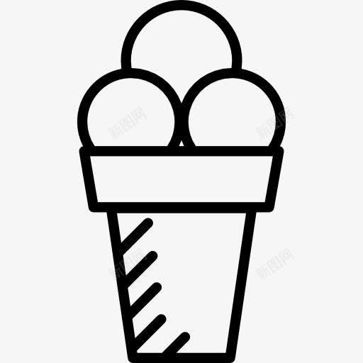 三球冰淇淋图标png_新图网 https://ixintu.com 冰 味 夏天冷 球 锥 食品