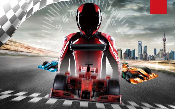 F1赛车速度与激情海报背景背景