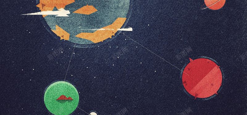 童趣宇宙海报背景jpg设计背景_新图网 https://ixintu.com 卡通 手绘 星球 海报banner 深蓝色 科技 科技感 科技风 童趣 高科技